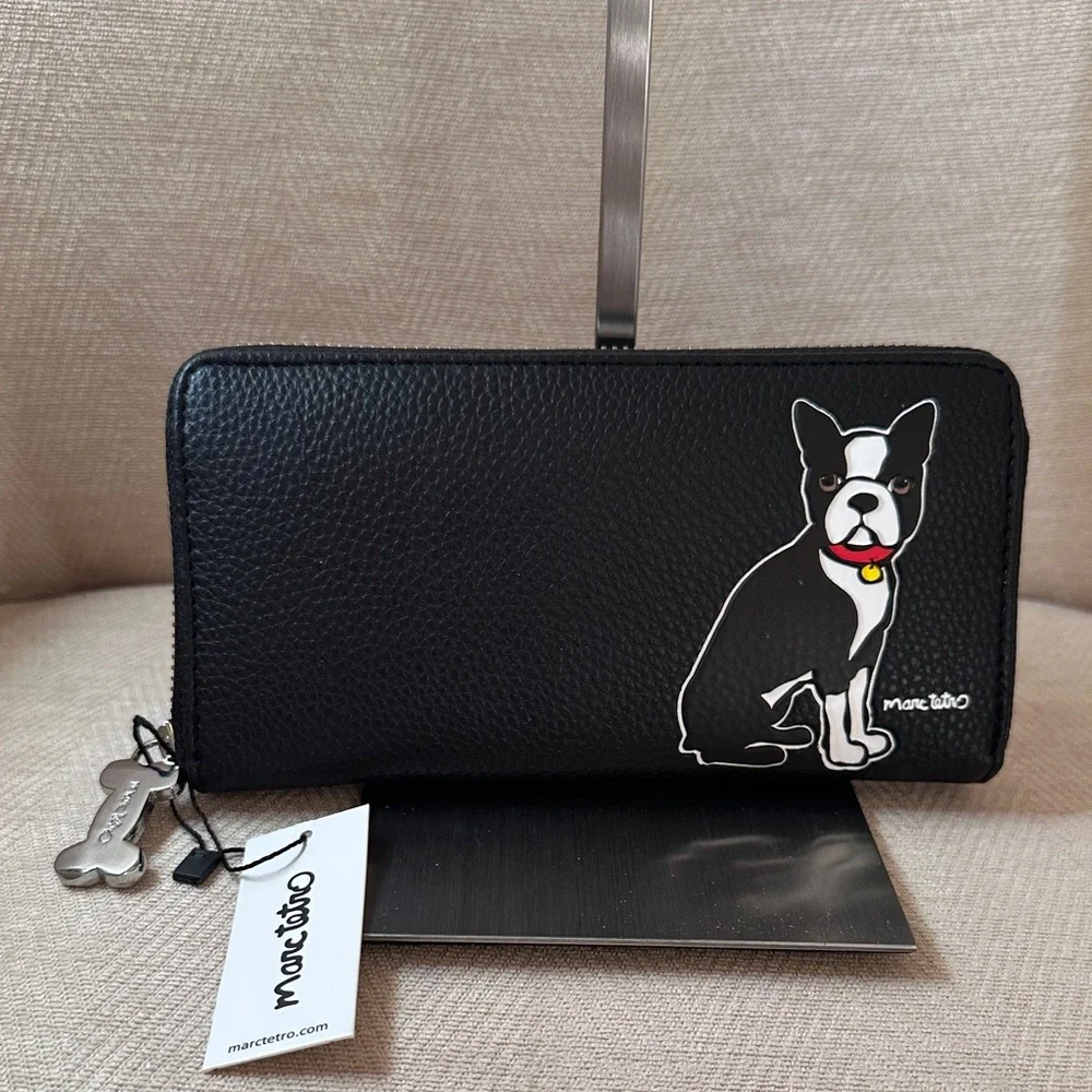 Marc Tetro Black Wallet with Dog Design